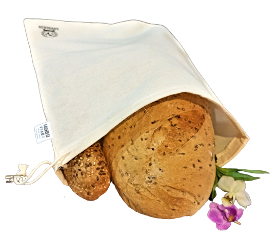 iloveeco bavlnene vrecko na chlieb naplnene chlebom