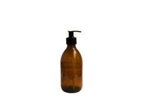sklenena flasa, liekovka hneda s ciernym davkovacom 250 ml