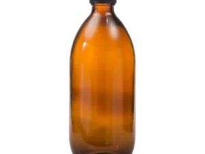 hneda sklenena fľaša 1 l s ciernym vrchnakom
