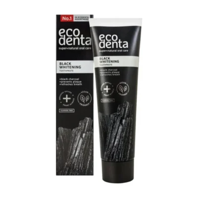Ecodenta Extra čierna bieliaca zubná pasta s aktívnym uhlím 100 ml