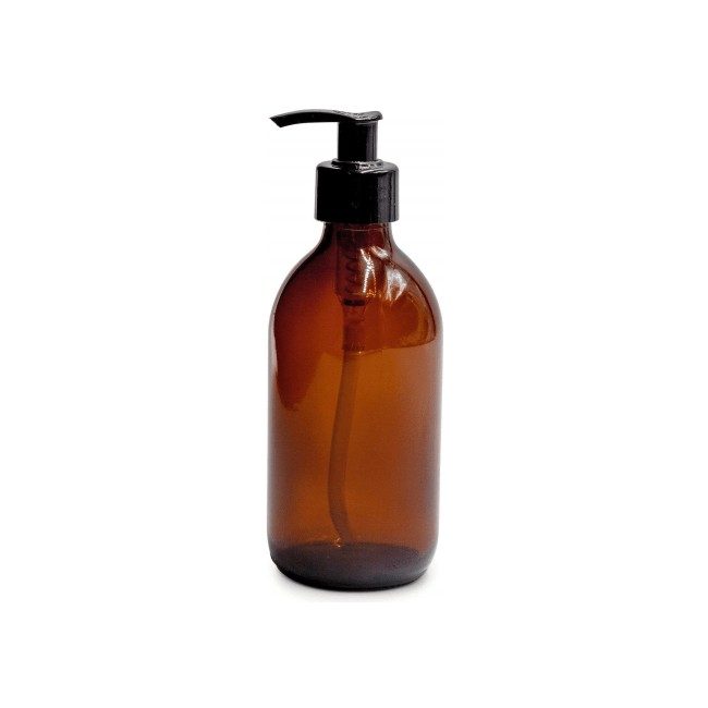 Sklenená fľaša hnedá s dávkovačom 300 ml