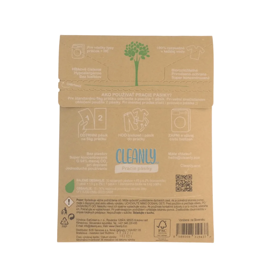 Cleanly eco pracie pasiky na 32 prani zadna strana